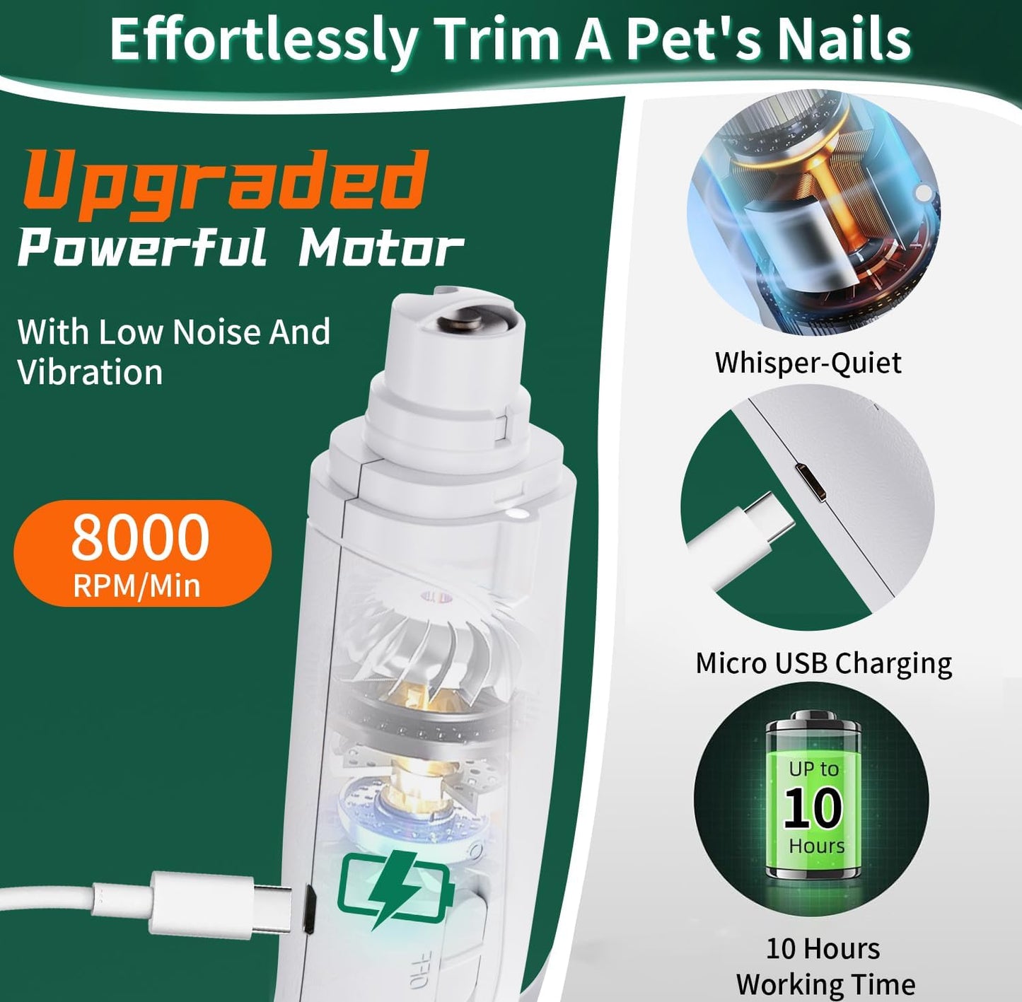 2-In-1 Cat & Dog Nail Clippers for any Sized Pet With Grinder and LED Light
