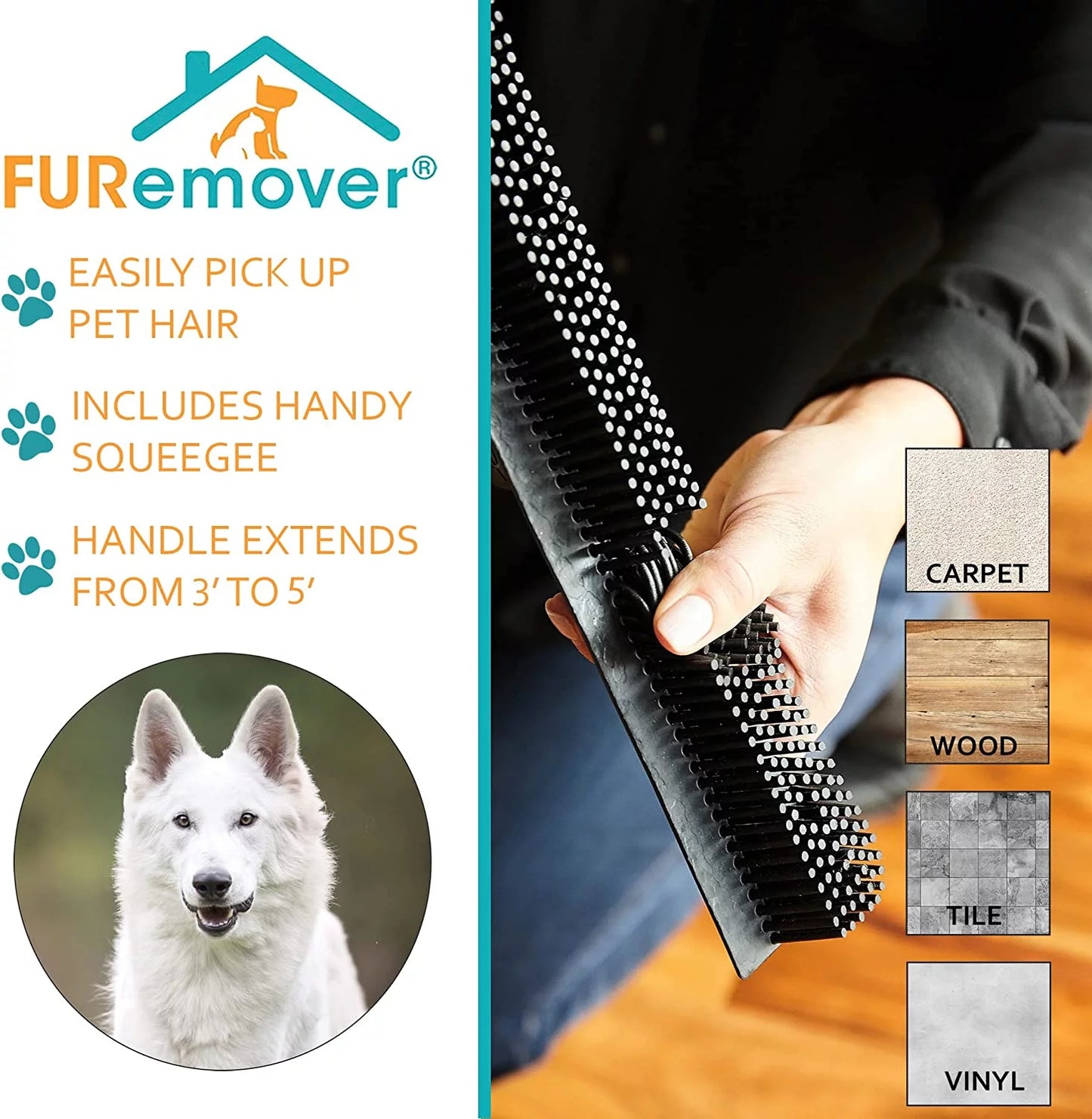 Broomer Pet Hair Removing Broom