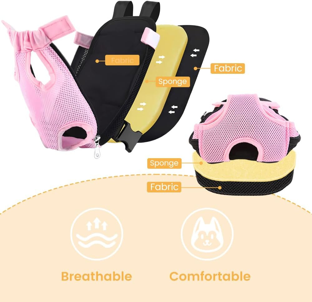 Dog Backpack Carrier/Cat Carrier, Adjustable Pet Front Carriers Travel Bag for Puppy Medium Dogs, Legs Out, Soft Ventilated Doggie Chest Carry Backpacks for Hiking/Camping, 2.5-4 Lbs, Pink