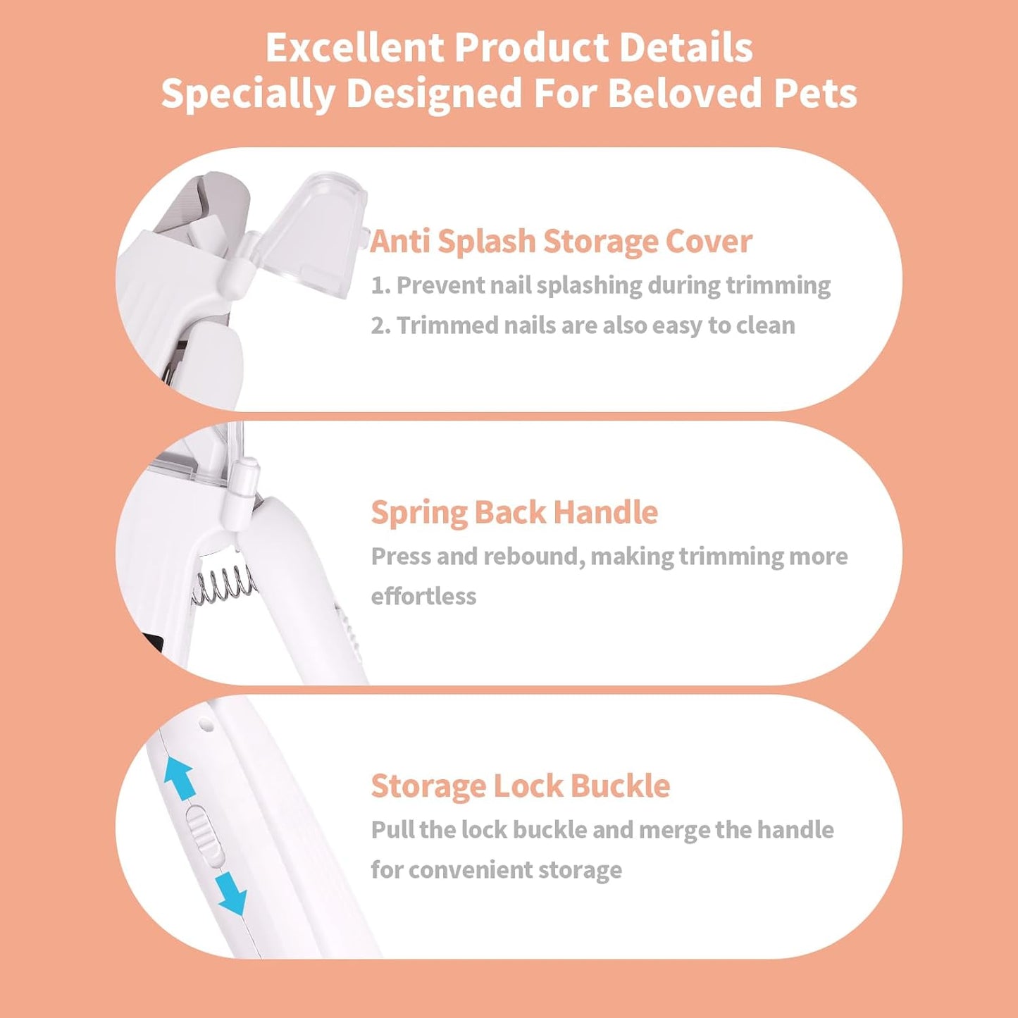 2-In-1 Dog Nail Trimmers & Dog Nail Grinder with 2 LED Lights, Low-Noise Operation, USB Rechargeable, Splash Protection Device, Multiple Grinding Methods, Perfect for Large, Medium, and Small Pets
