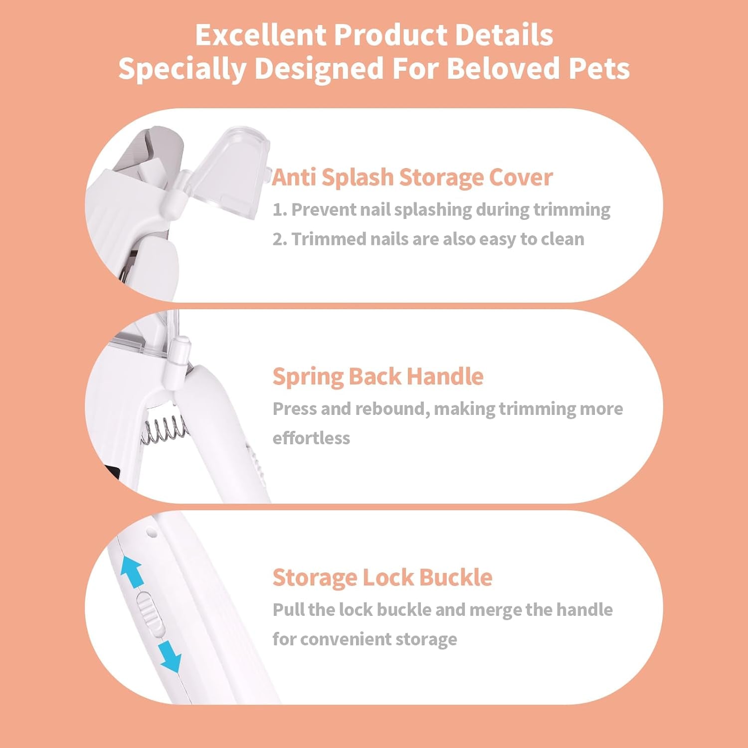 2-In-1 Dog Nail Trimmers & Dog Nail Grinder with 2 LED Lights, Low-Noise Operation, USB Rechargeable, Splash Protection Device, Multiple Grinding Methods, Perfect for Large, Medium, and Small Pets