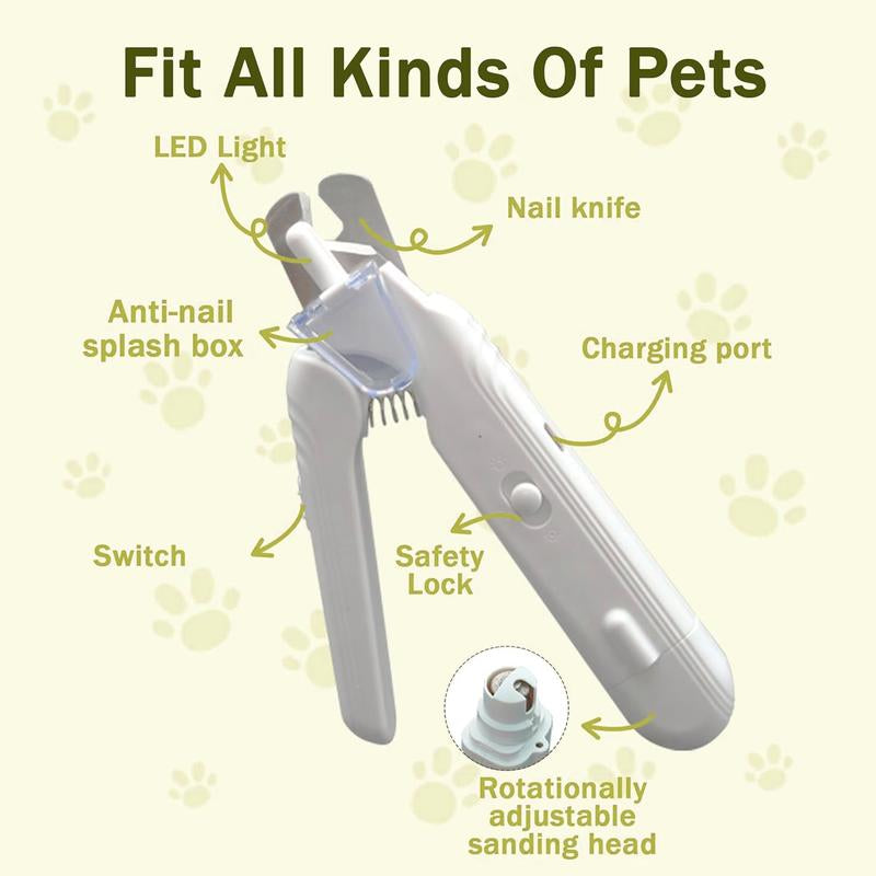 GlowTrim 3-in-1 LED Nail Clippers with Grinder for Cats & Dogs