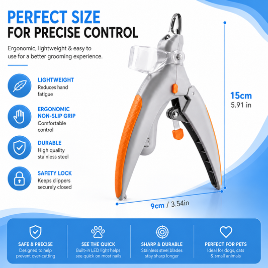 Professional Pet Nail Clipper Scissors with Ledlight Cat Dog Nail Clipper Tool