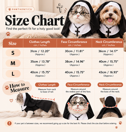 Halloween Cats Nun Costume Jesus Cross Print Kitty Clothes for Small Dogs Funny Cute Dress up Party Pet Overalls Cat Accessories