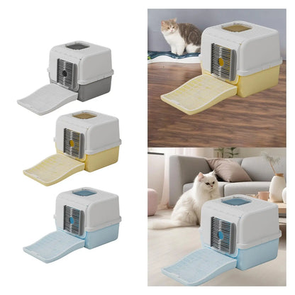 Transform Your Cat's Bathroom Experience with Our Innovative Enclosed Litter Box Featuring an Anti-Slip Base for Easy Maintenance and Ultimate Comfort