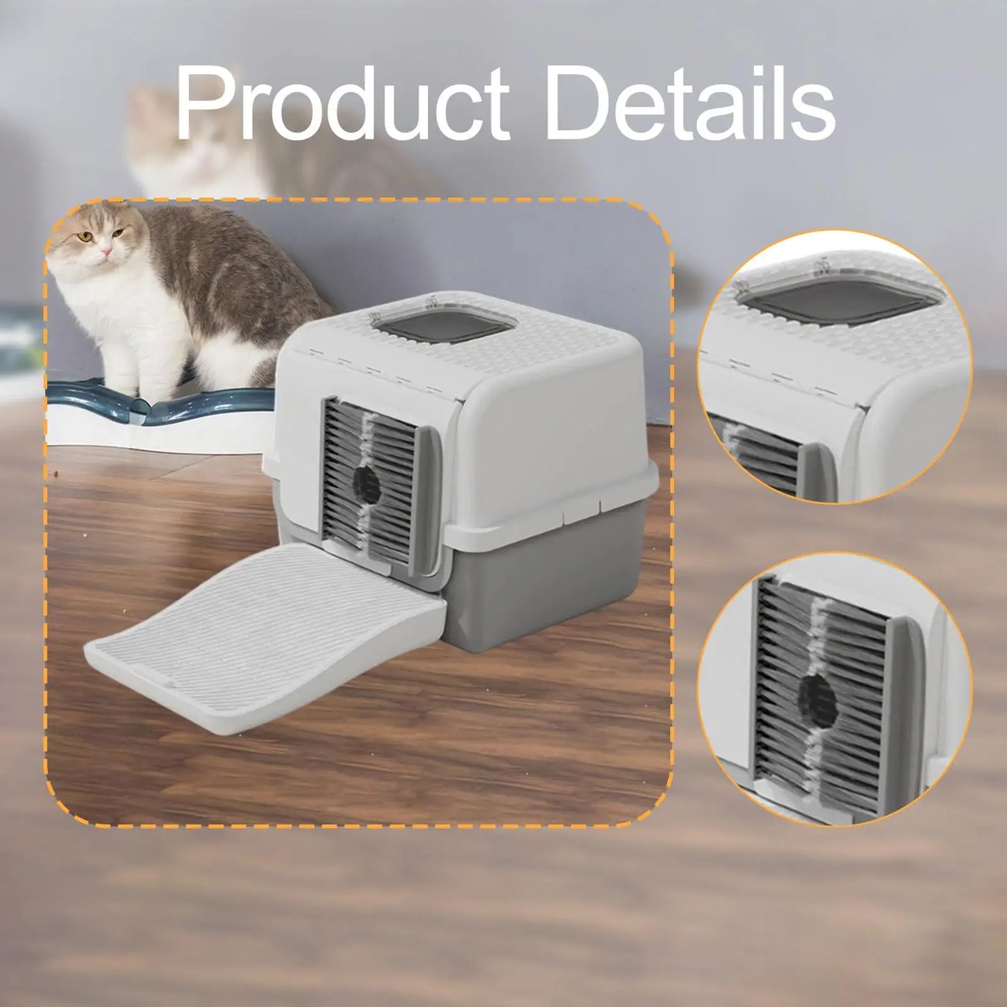 Transform Your Cat's Bathroom Experience with Our Innovative Enclosed Litter Box Featuring an Anti-Slip Base for Easy Maintenance and Ultimate Comfort