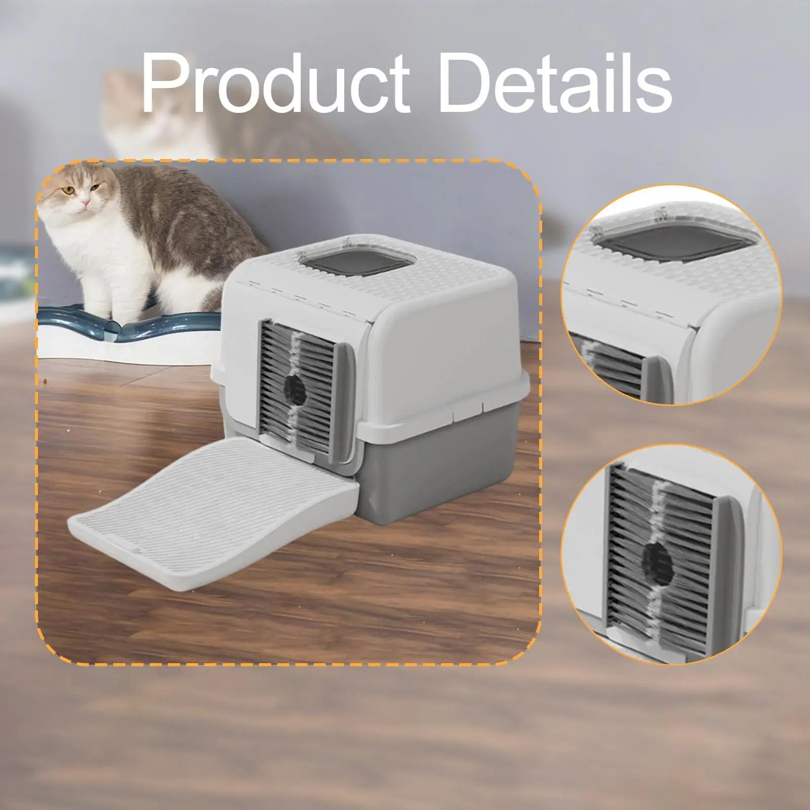 Transform Your Cat's Bathroom Experience with Our Innovative Enclosed Litter Box Featuring an Anti-Slip Base for Easy Maintenance and Ultimate Comfort