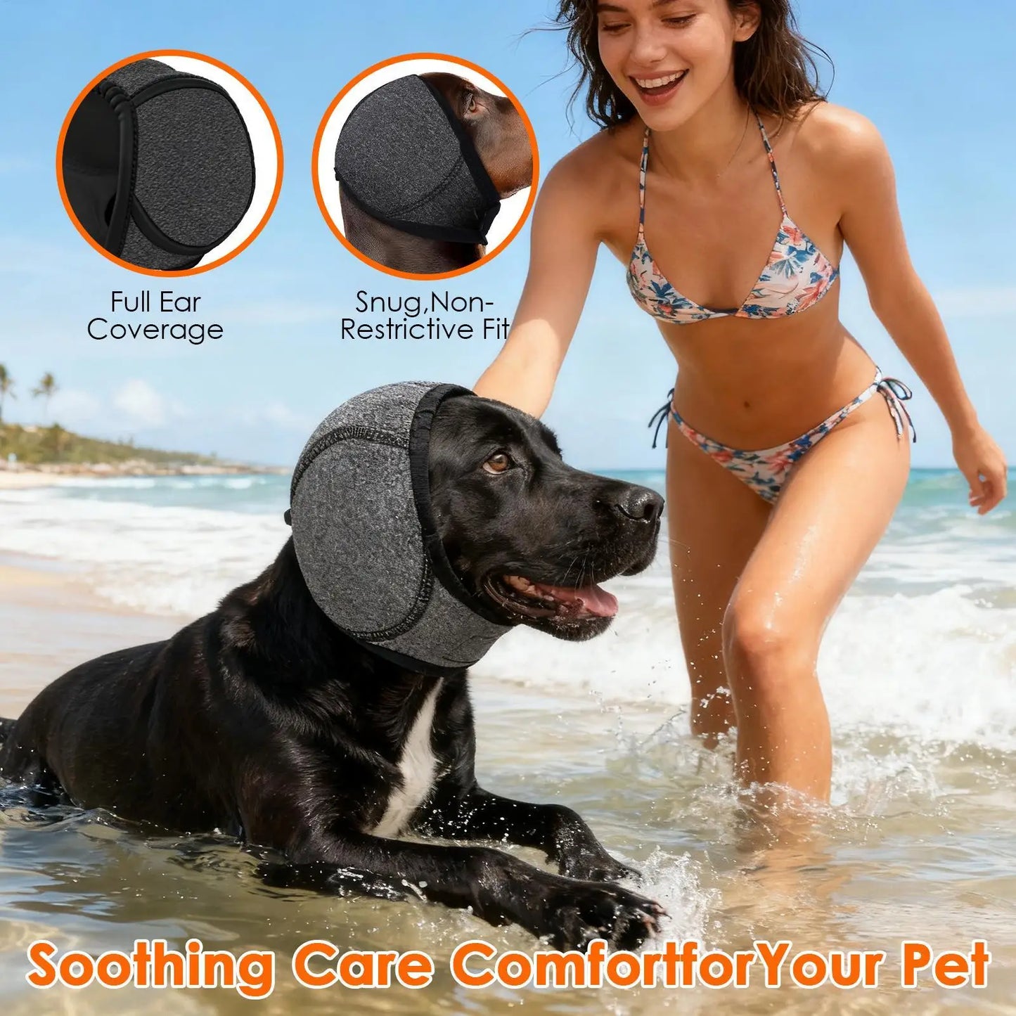 Protect Your Pet's Ears with Our Comfortable Dog Noise Cancelling Ear Muffs - Perfect for Swimming and Winter Adventures!