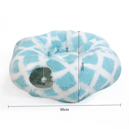 ZipUp Donut Cat Bed with Tunnel 