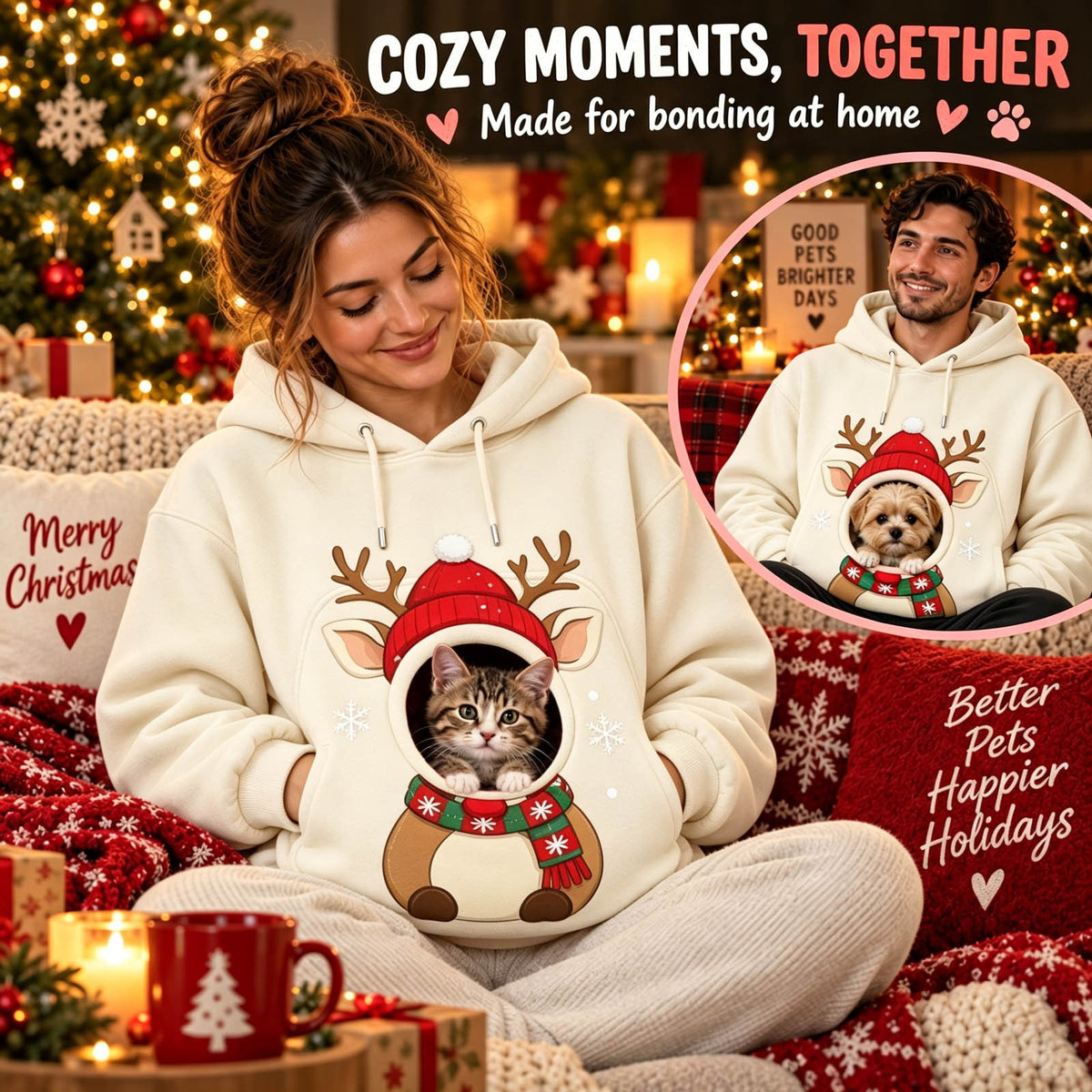 PawHug™ holiday carrier hoodie