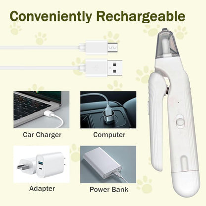 GlowTrim 3-in-1 LED Nail Clippers with Grinder for Cats & Dogs