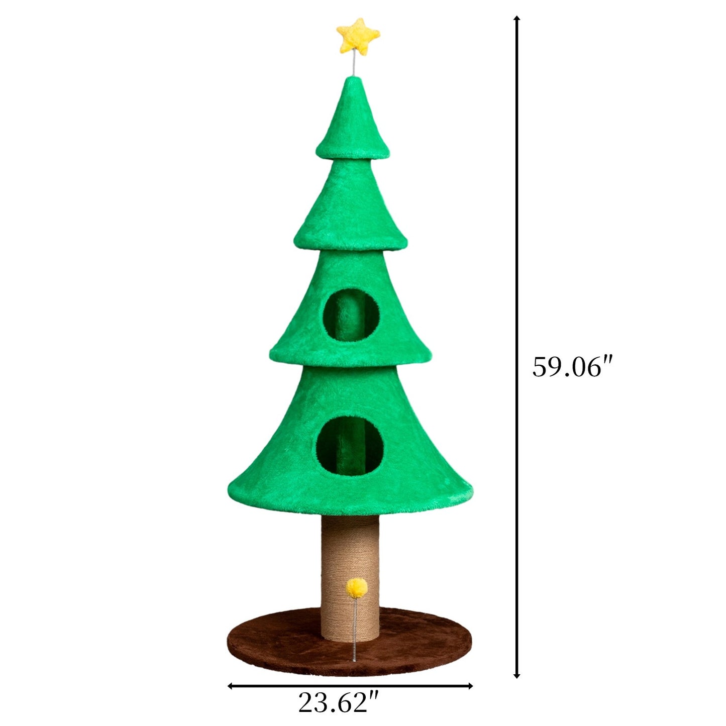 The Purr-mas Tree 59" Christmas Tree Cat Tower 